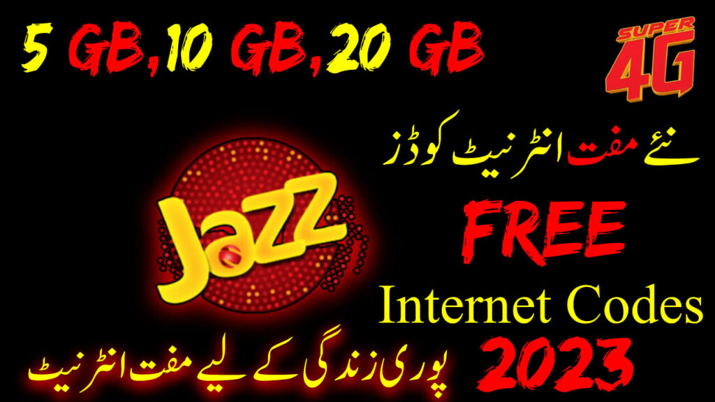 Jazz free internet codes 2023 