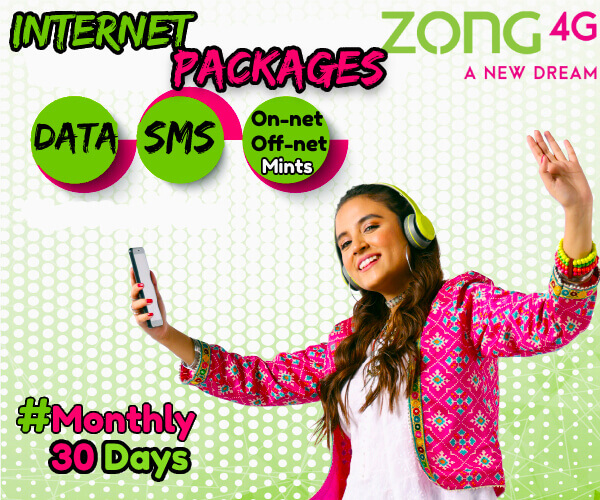 zong monthly internet packages